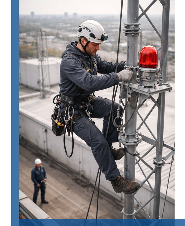 Монтаж заградительных огней и обслуживание объектов в Сасове