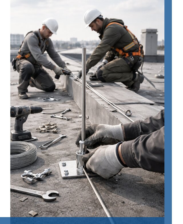 Монтаж молниезащиты на кровле в Сасове цена от 25263 р. | ВЫСОТНИК-Ссв