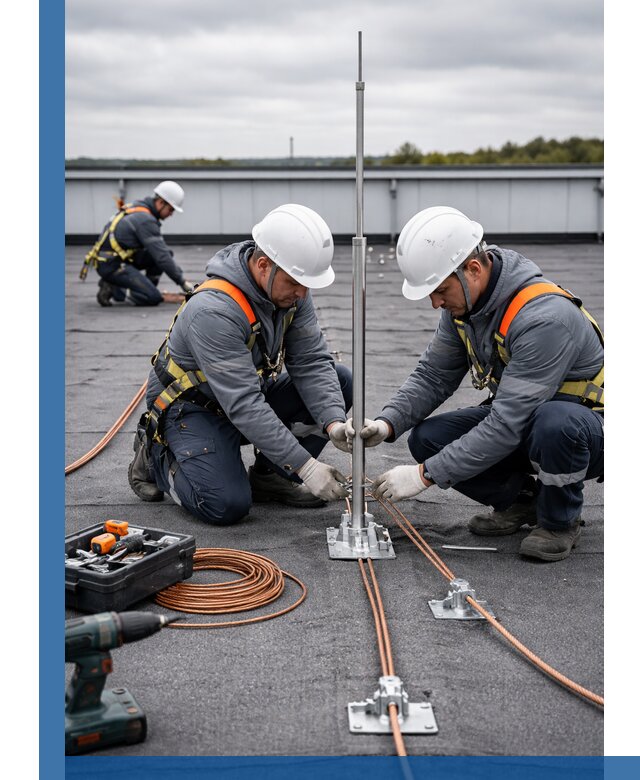 Монтаж молниезащиты на кровле в Сасове под ключ с гарантией