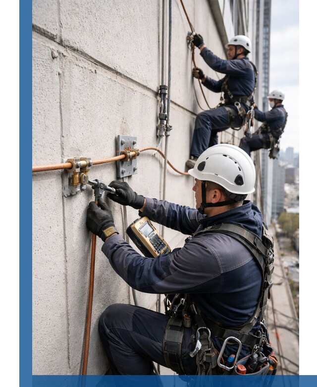 Монтаж системы заземления здания и молниезащиты в Сасове