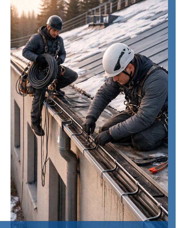 Монтаж греющего кабеля на кровле в Сасове от 455 р. | ВЫСОТНИК-Ссв