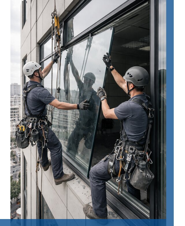 Замена стеклопакетов на высоте в Сасове от 5558 р. | ВЫСОТНИК-Ссв