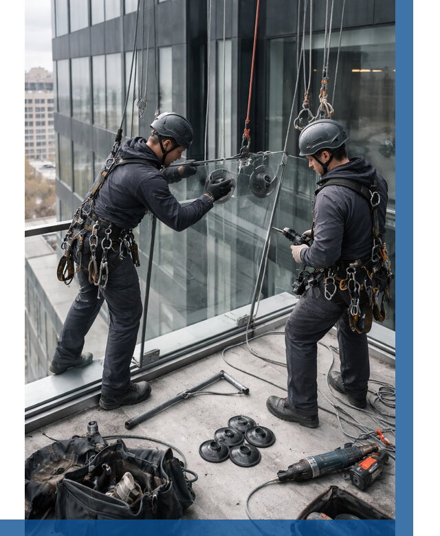 Монтаж стеклянных ограждений в Сасове от 2526 р. | ВЫСОТНИК-Ссв