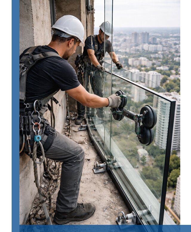 Монтаж стеклянных ограждений под ключ с гарантией в Сасове