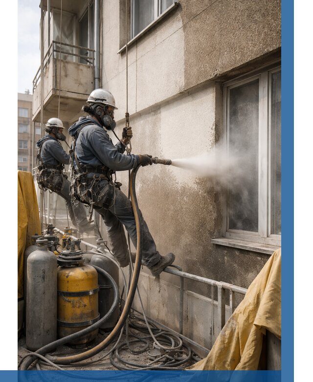 Пескоструйная очистка фасада в Сасове от 657 р. | ВЫСОТНИК-Ссв