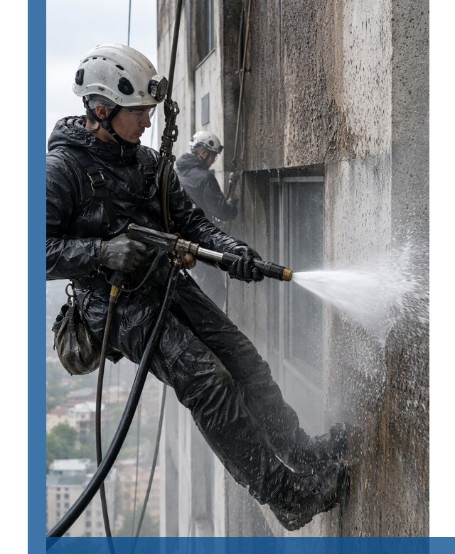 Гидроструйная очистка фасадов и конструкций в Сасове