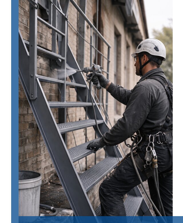 Покраска и антикоррозионная защита пожарных лестниц в Сасове