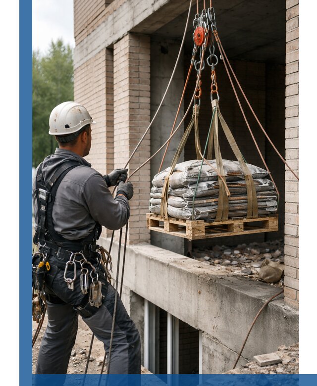 Подъем материалов на этаж веревками в Сасове оперативно