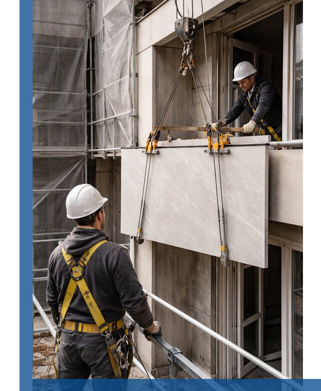 Подъем керамогранита на этаж в Сасове грузчиками и техникой