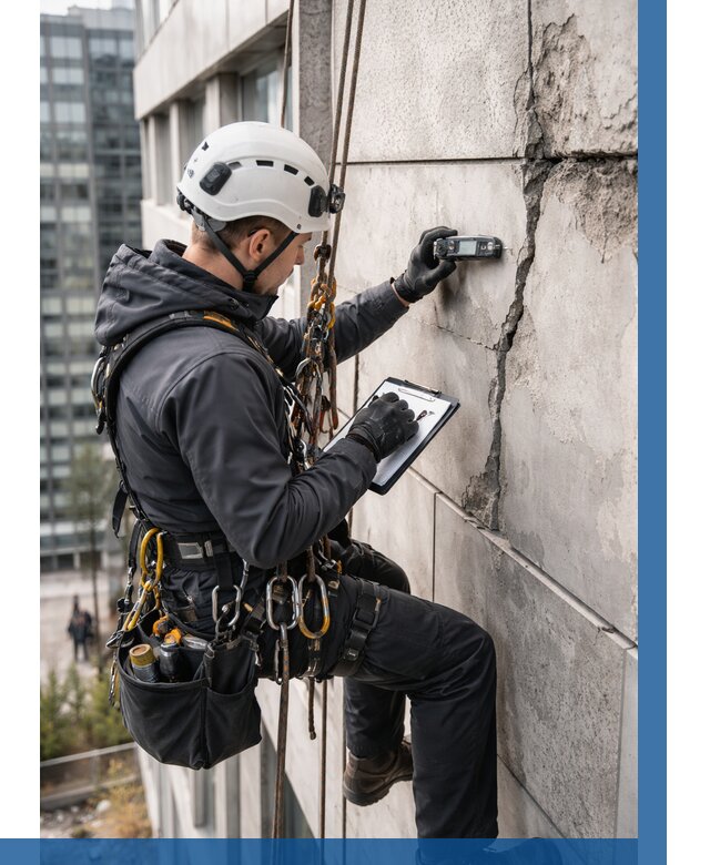 Обследование фасада альпинистами в Сасове от 121 р. | ВЫСОТНИК-Ссв