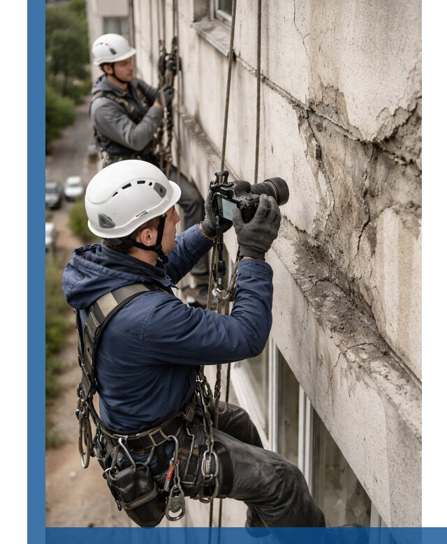 Фотофиксация дефектов фасада с высотной съемкой в Сасове