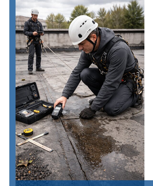 Обследование кровли на протечки и выявление дефектов в Сасове