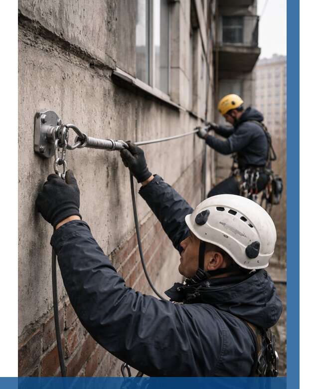 Монтаж анкерных линий в Сасове от 3032 р. | ВЫСОТНИК-Ссв