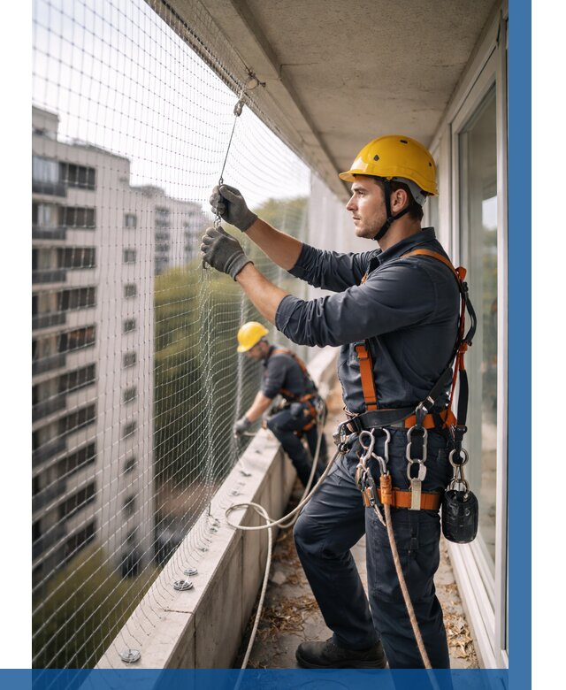 Монтаж сетки от птиц в Сасове от 4547 р. | ВЫСОТНИК-Ссв